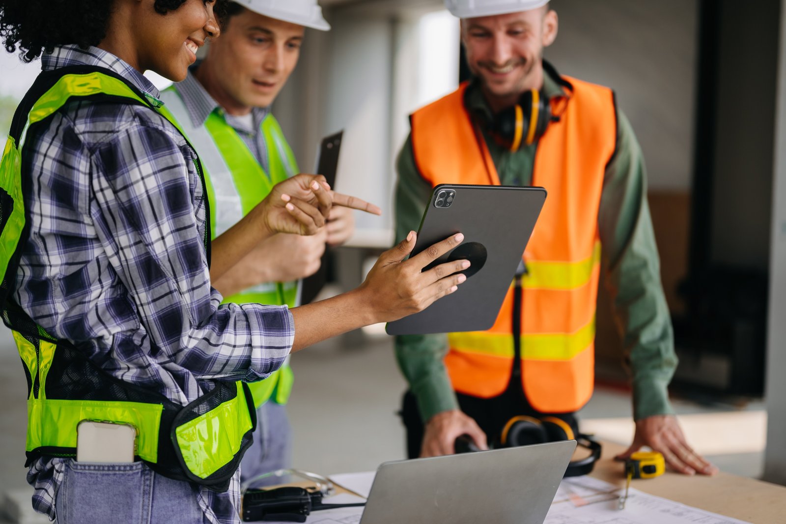 Business team using digital technology in operations